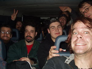 High times in the bus after Barnoldswick gig